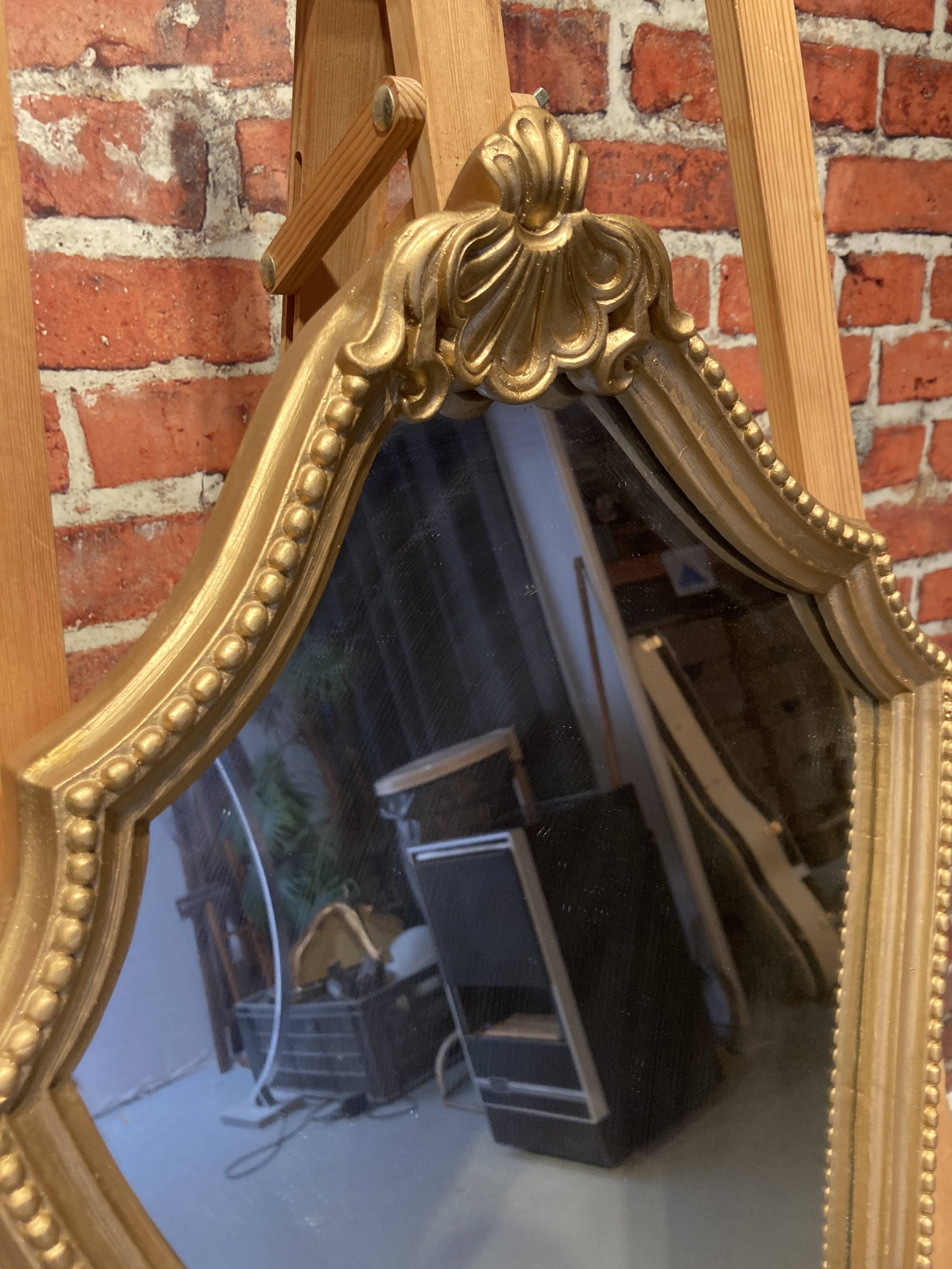 Wooden mirror painted gold