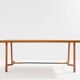 Jacques Adnet dining table oak red leather brass 1950