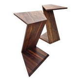Lot of 2 Modernist Side Tables Rietveld Style, Netherlands, 1990s