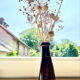 Antique amber glass vase