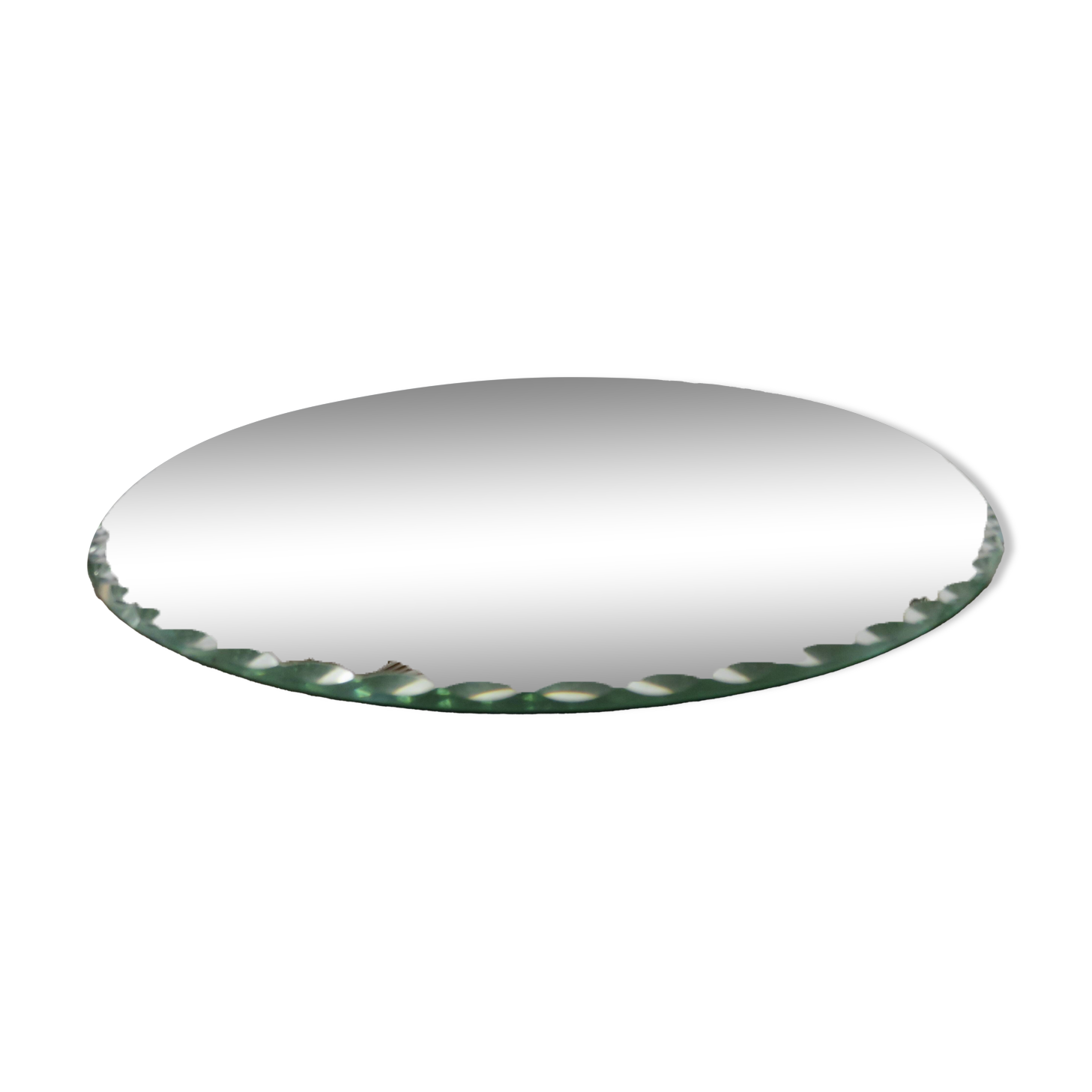 Large round, beveled, 1940-1950, art deco mirror