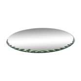 Grand miroir à poser, rond, biseauté, 1940 1950, art déco