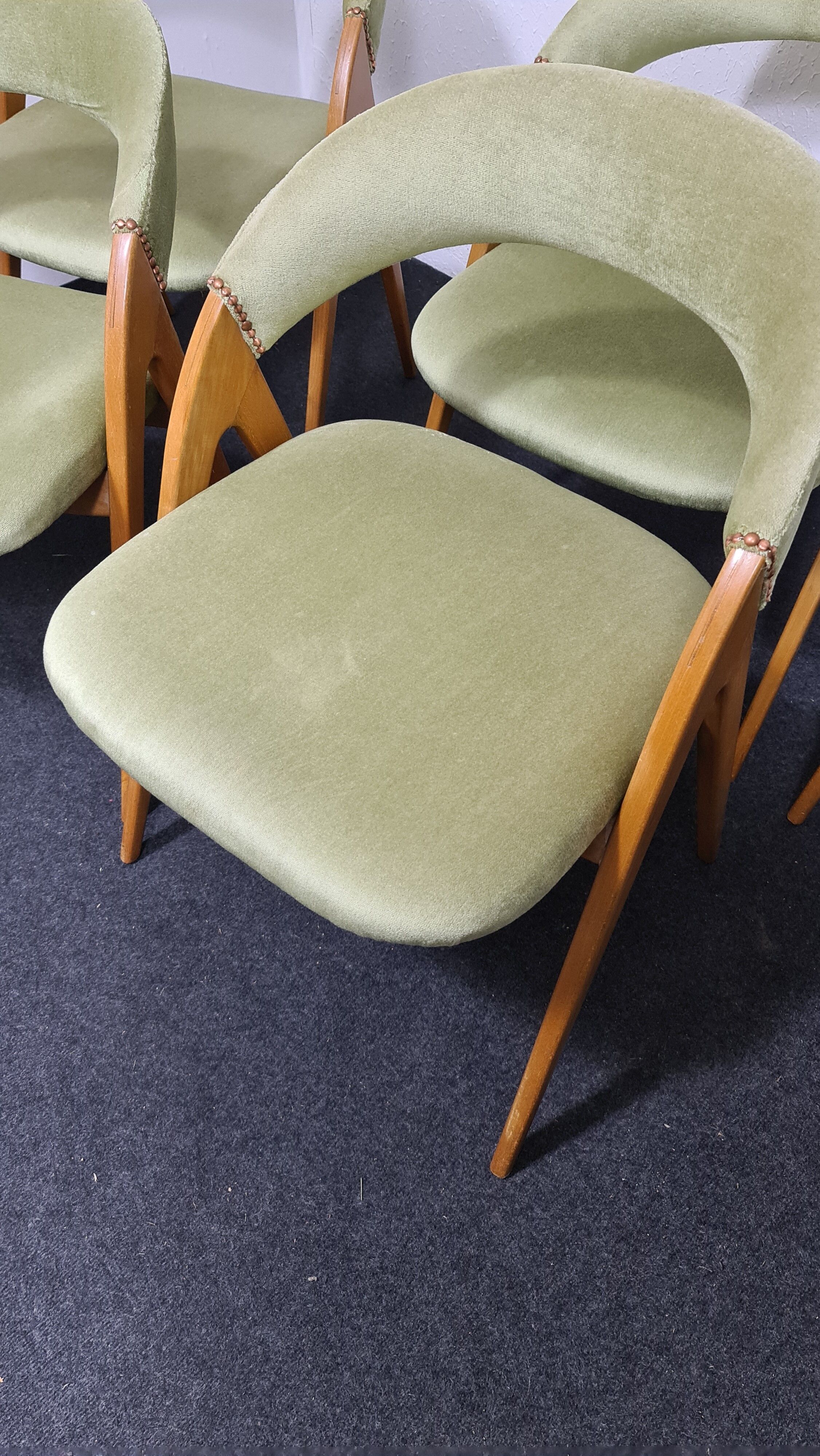 Set of 5 vintage WK mobel dining chairs