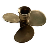 Propeller candle holder in solid brass