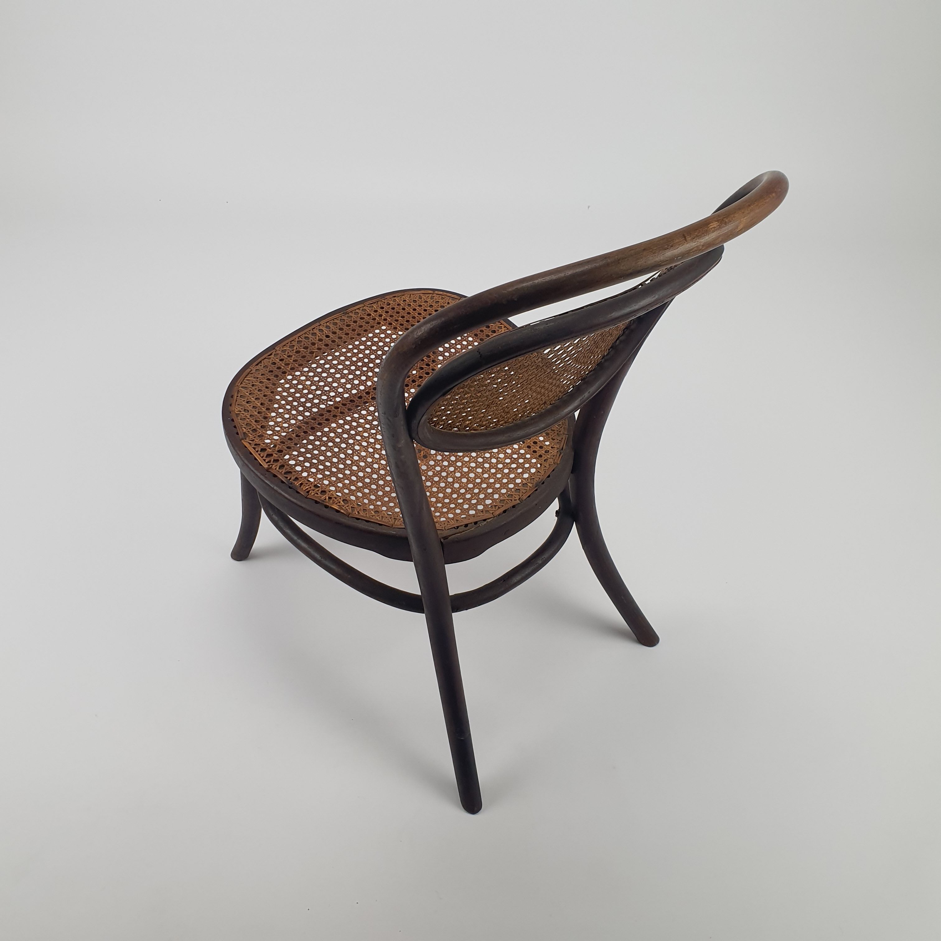 Bentwood and cane nursing chair by J&J Kohn, 1910