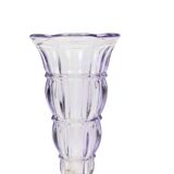Purple Art Deco Vase Pressed Glass 1930s