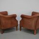 Vintage Dutch Leather Club Chairs in Cognac, Set of 2
