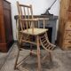 High chair retro baby old wood beech modular patinated white cream art deco dlg Baumann