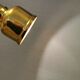 Small golden Danish hanging lamp in metal and brass.
