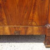 Buffet Empire, plateau en losanges, marqueterie de bois