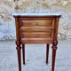 Louis XVI style bedside table, Carrara marble and mahogany