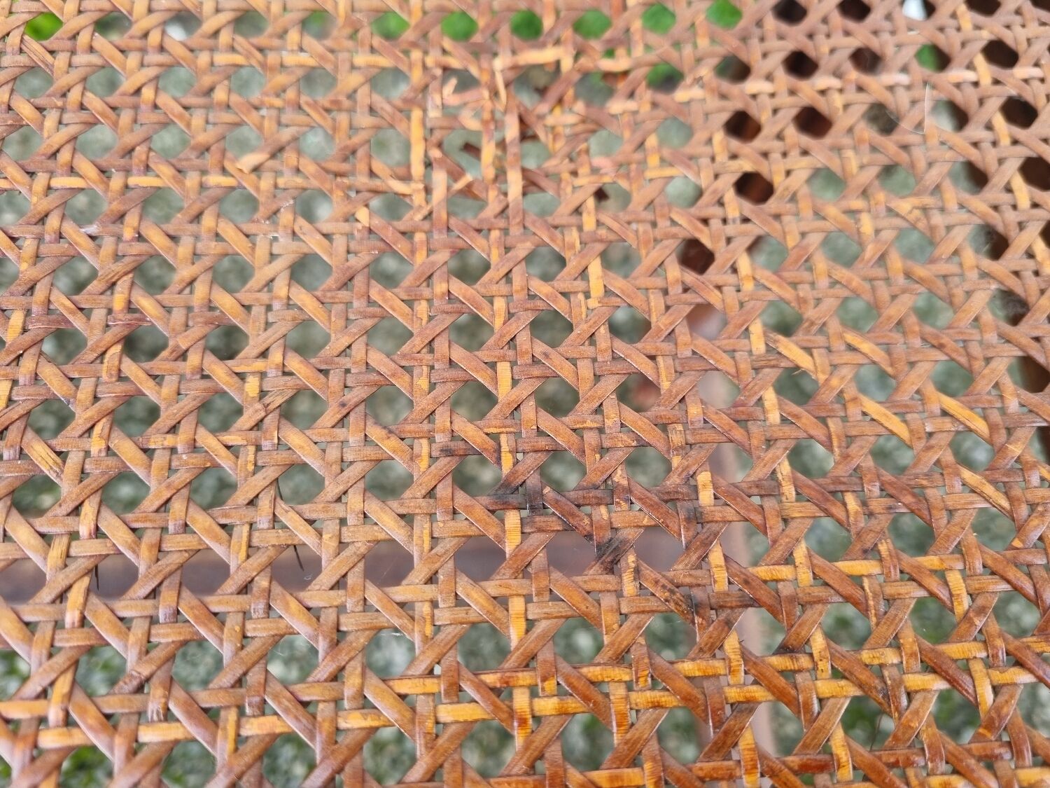 Louis XVI piano bench braided rattan