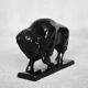 Large porcelain bison figurine, Vintage Mid-Century Nordic Modern Black