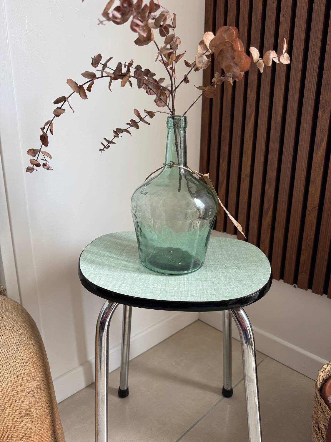 Vintage green Formica stool