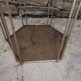 Harness octagonal brass rods and smoked glass circa 1960/1970