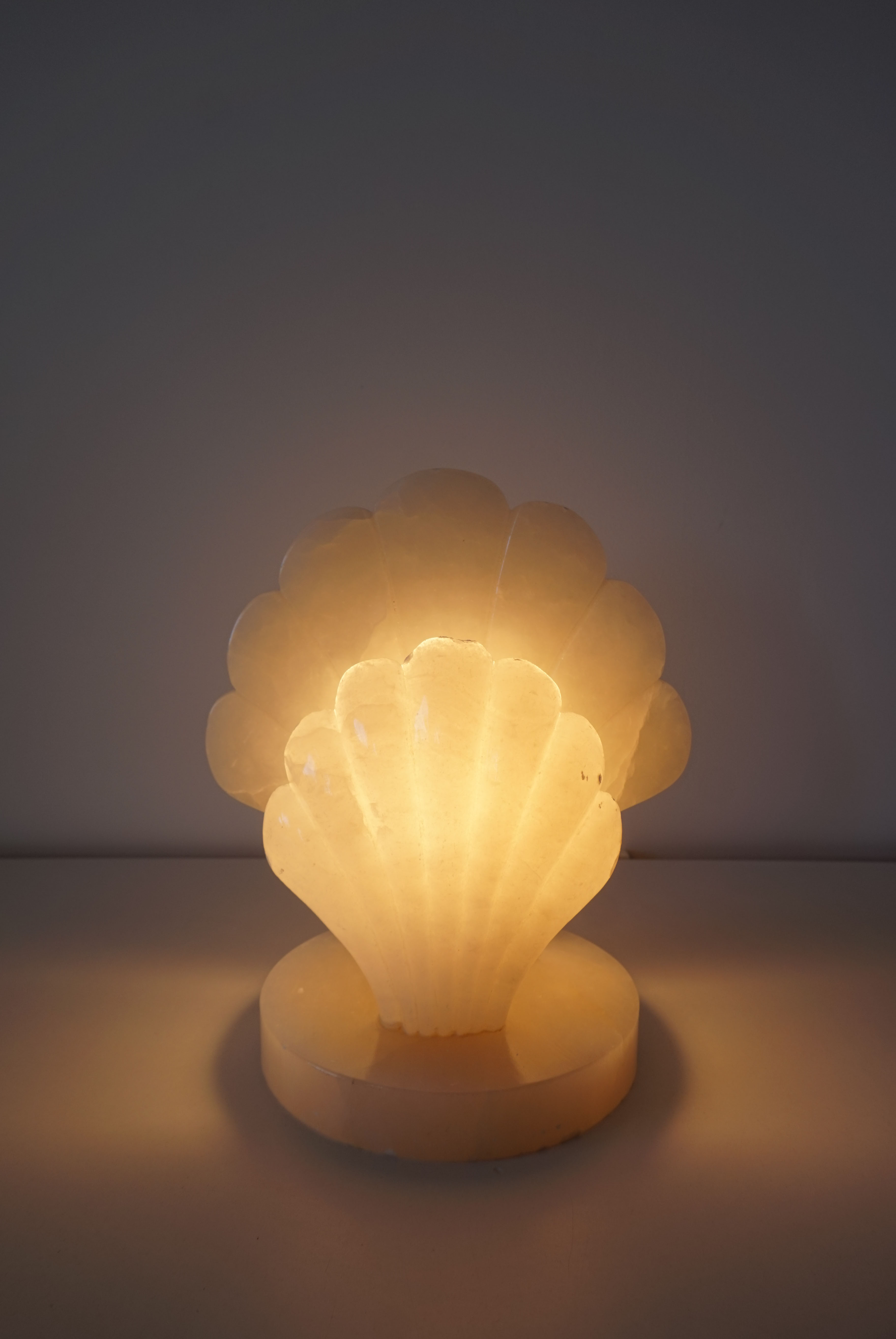 Alabaster shell lamp