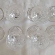 Set of 12 stemmed cut crystal liqueur glasses