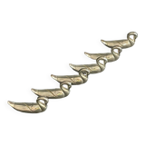 Set of 6 silver metal knife holders for table