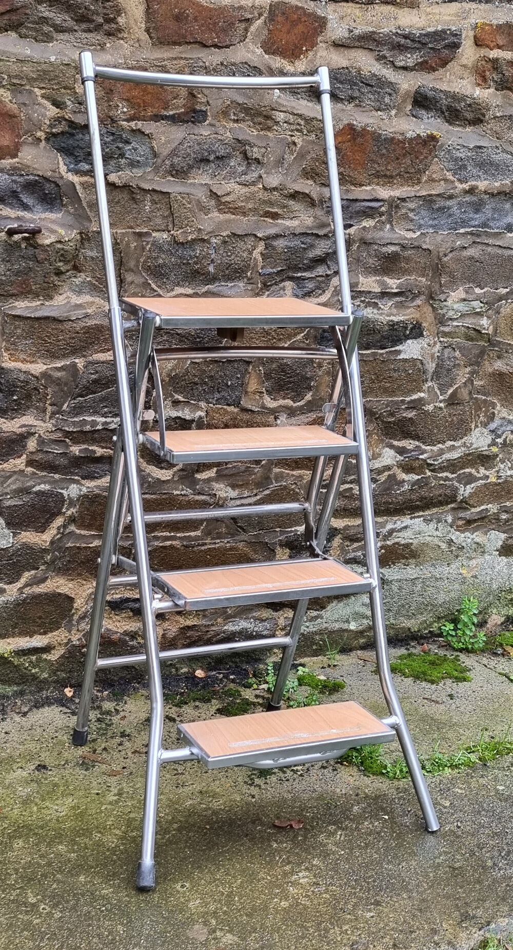 Formica chair stepladder retractable, vintage, 70s