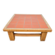 Brutalist Oak Coffee Table with Terracotta Tiles, 1950s