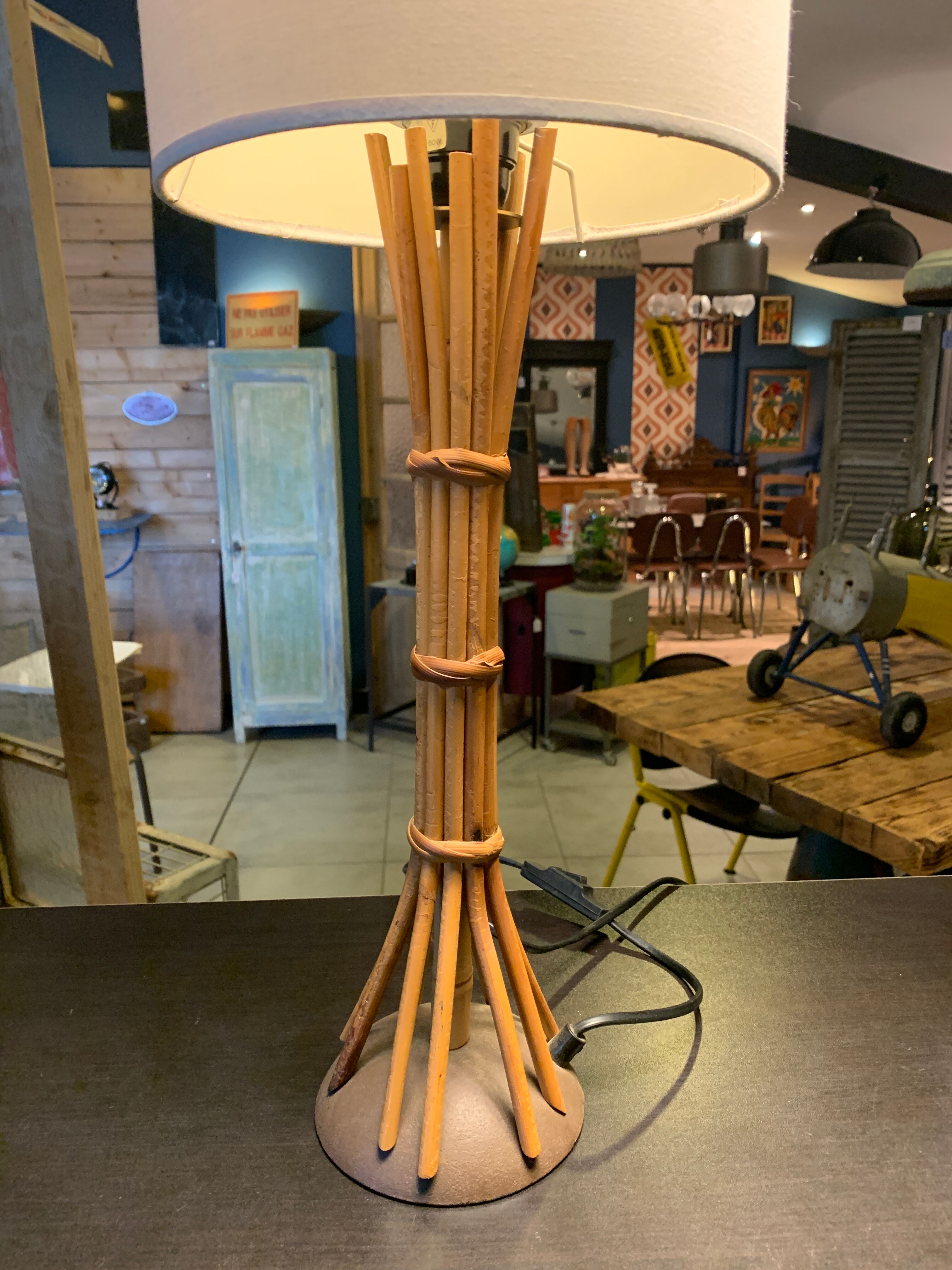 Vintage rattan lamp