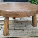 Brutalist solid wood coffee table