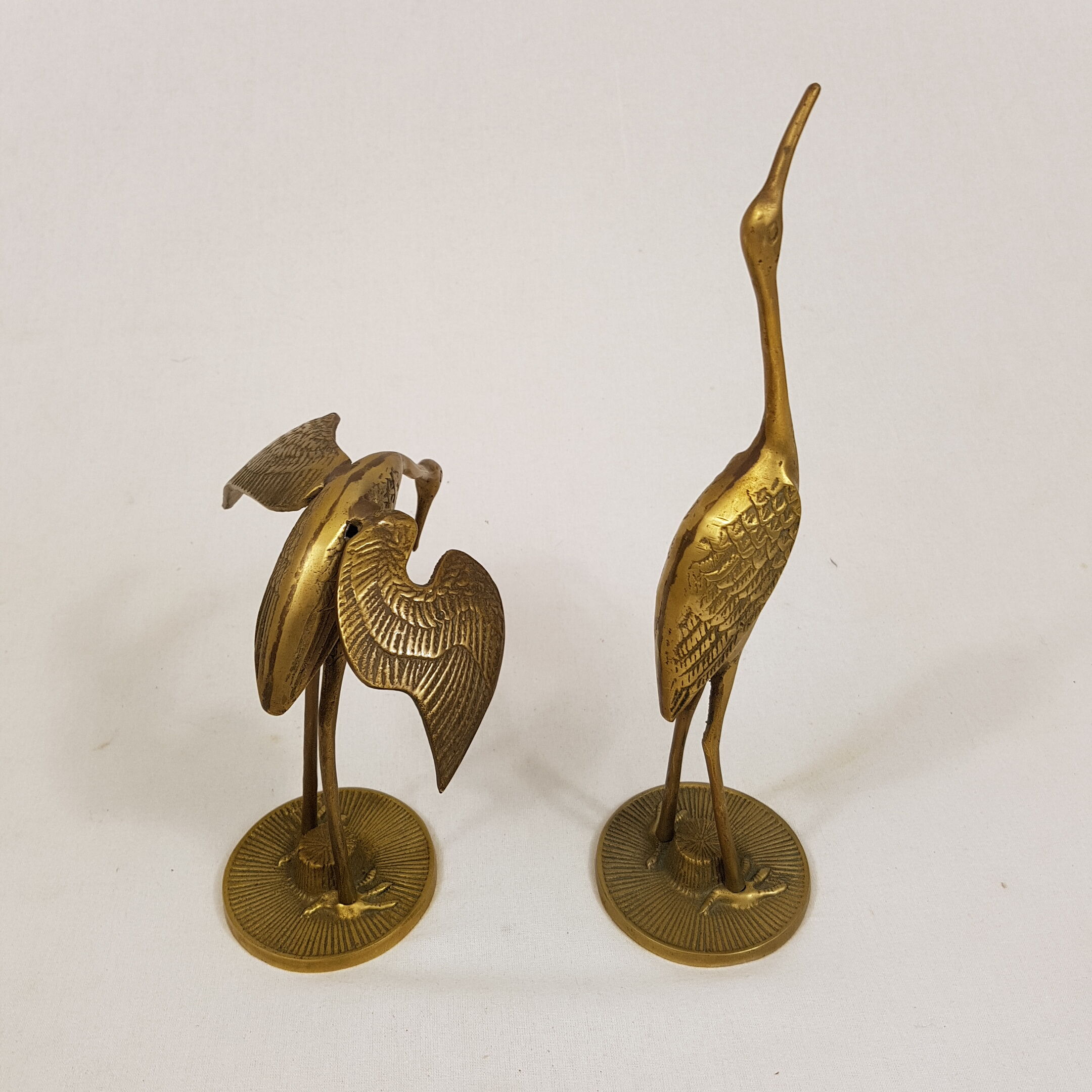 Couple de hérons en laiton