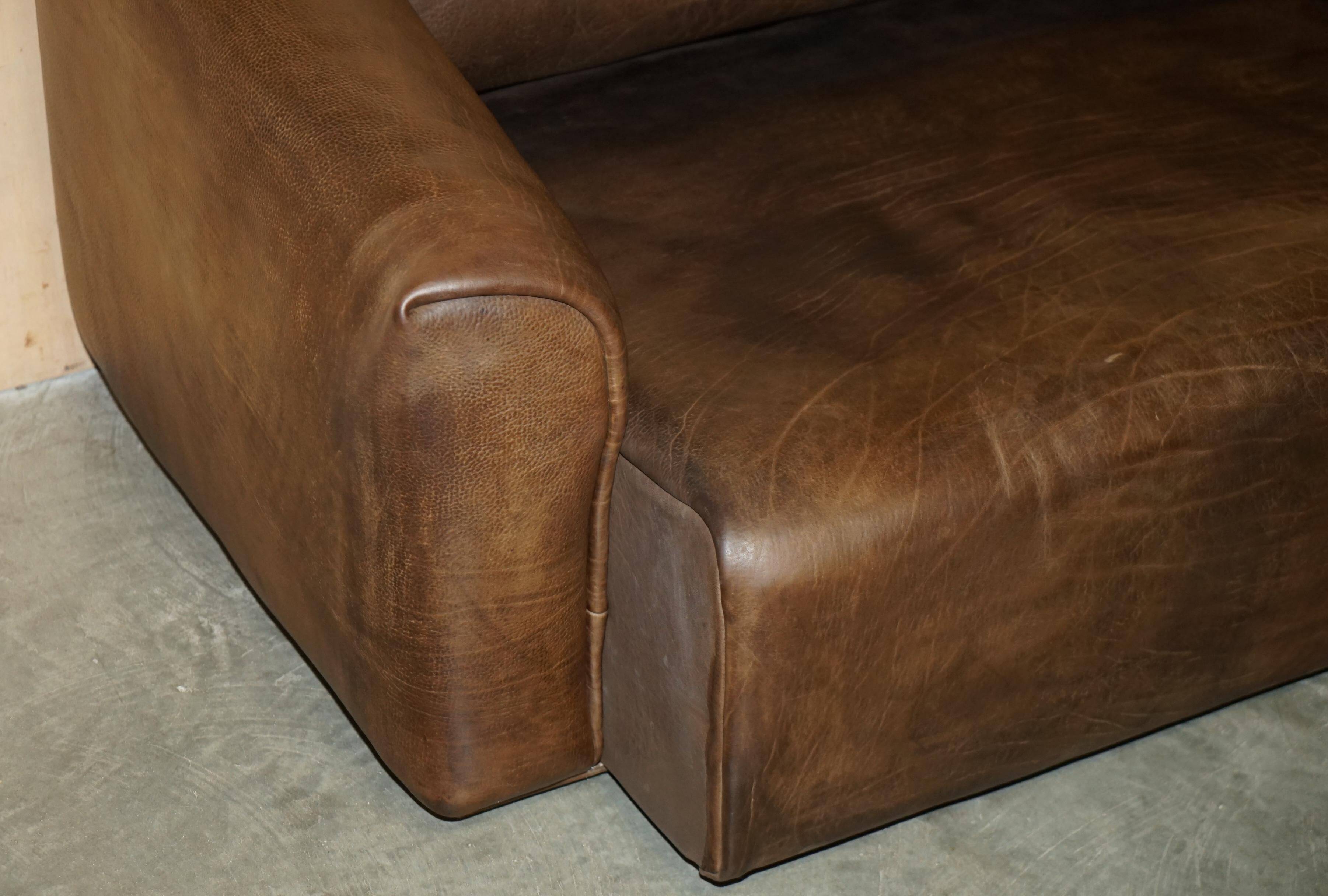 Reclining canapé De Sede DS47 in restored buffalo neck leather