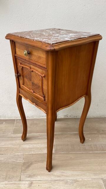 Nightstand Antique Wood and MARBLE