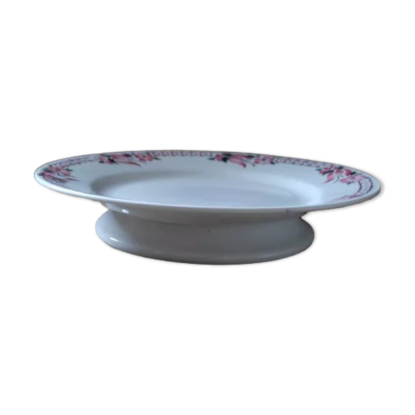 Dish Cake display porcelain St Amand Flowers dp 112270