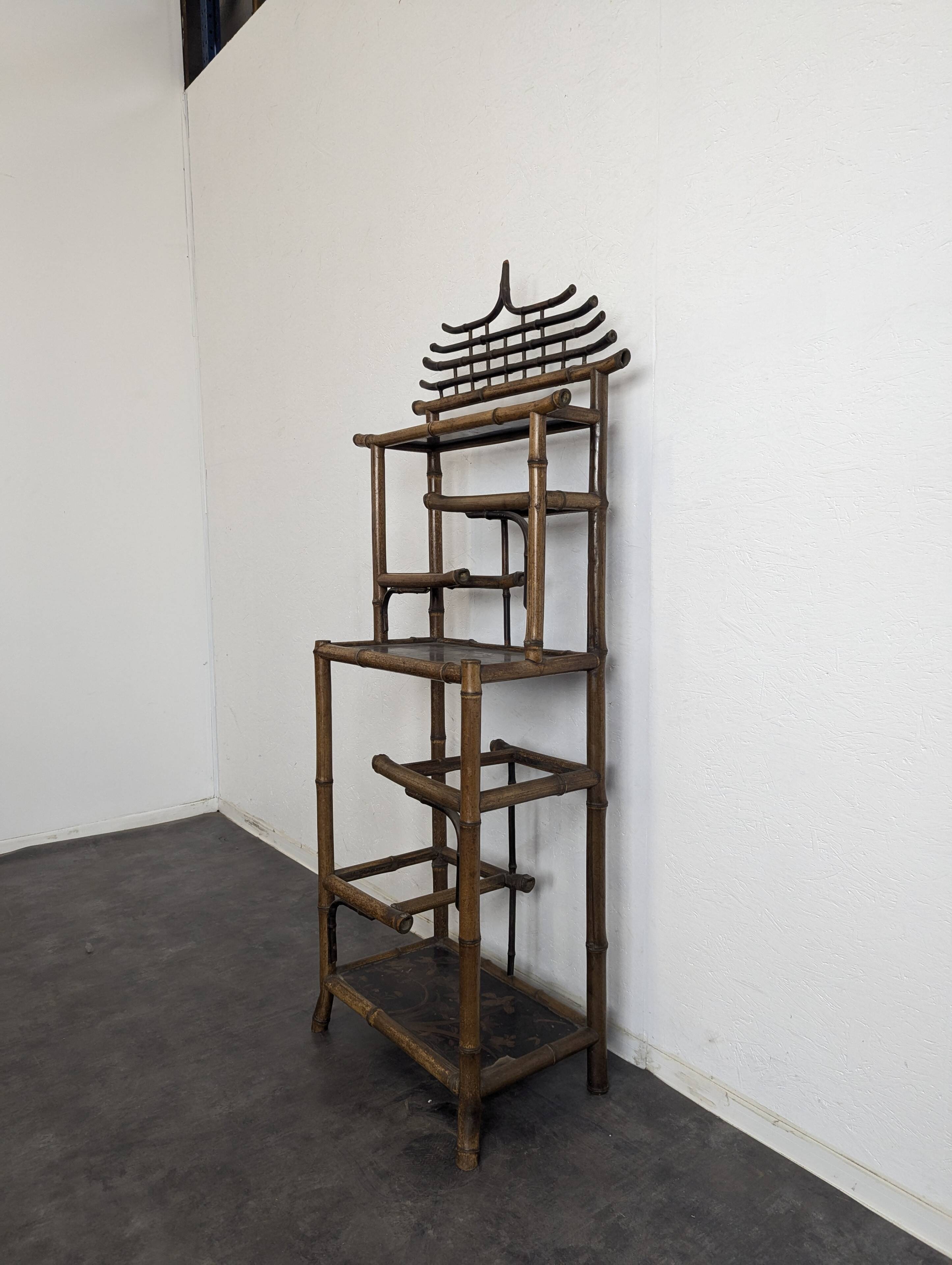 Asian bamboo bookcase