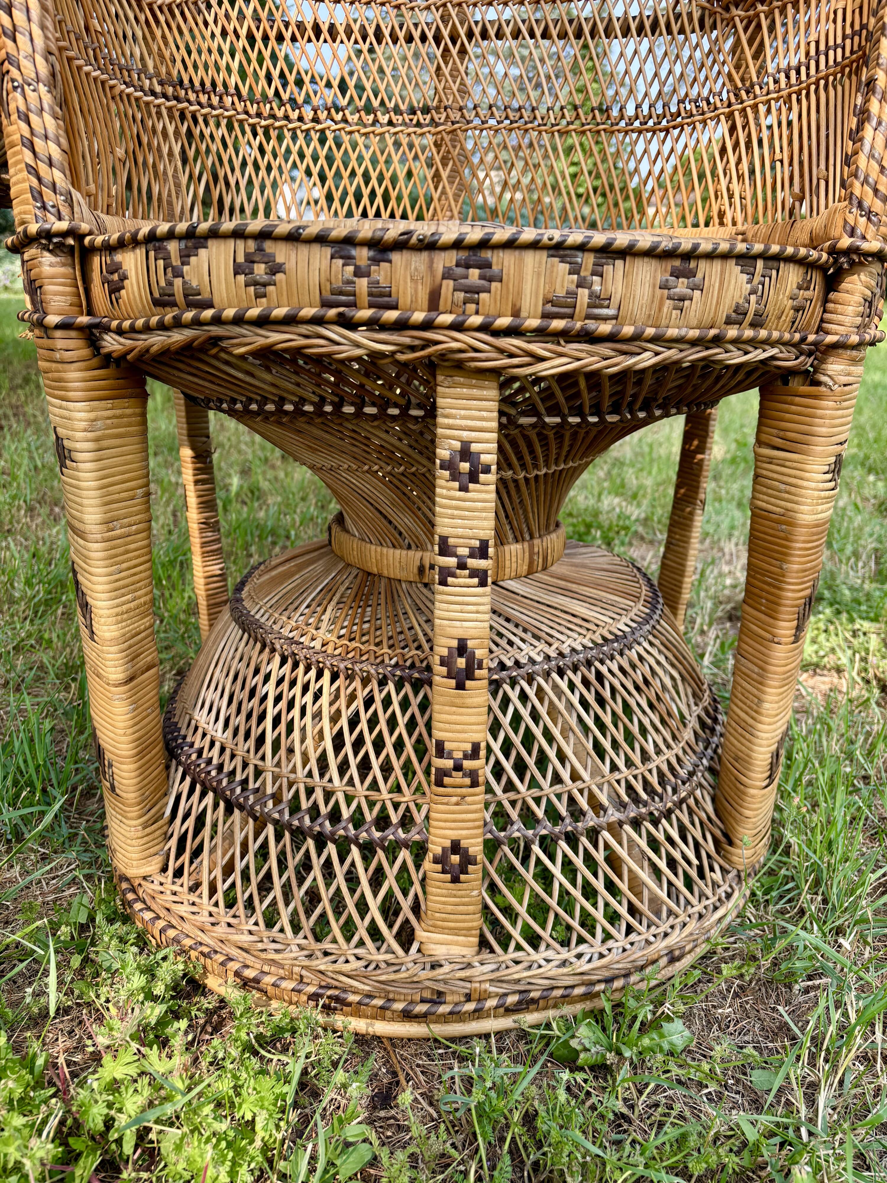 Emmanuelle armchair, Peacock model, 1970s vintage