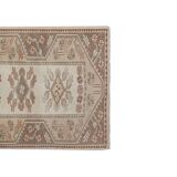 1970s Vıntage Turkish Oushak Handmade Wool Runner Rug 3'3'' x 9'3''