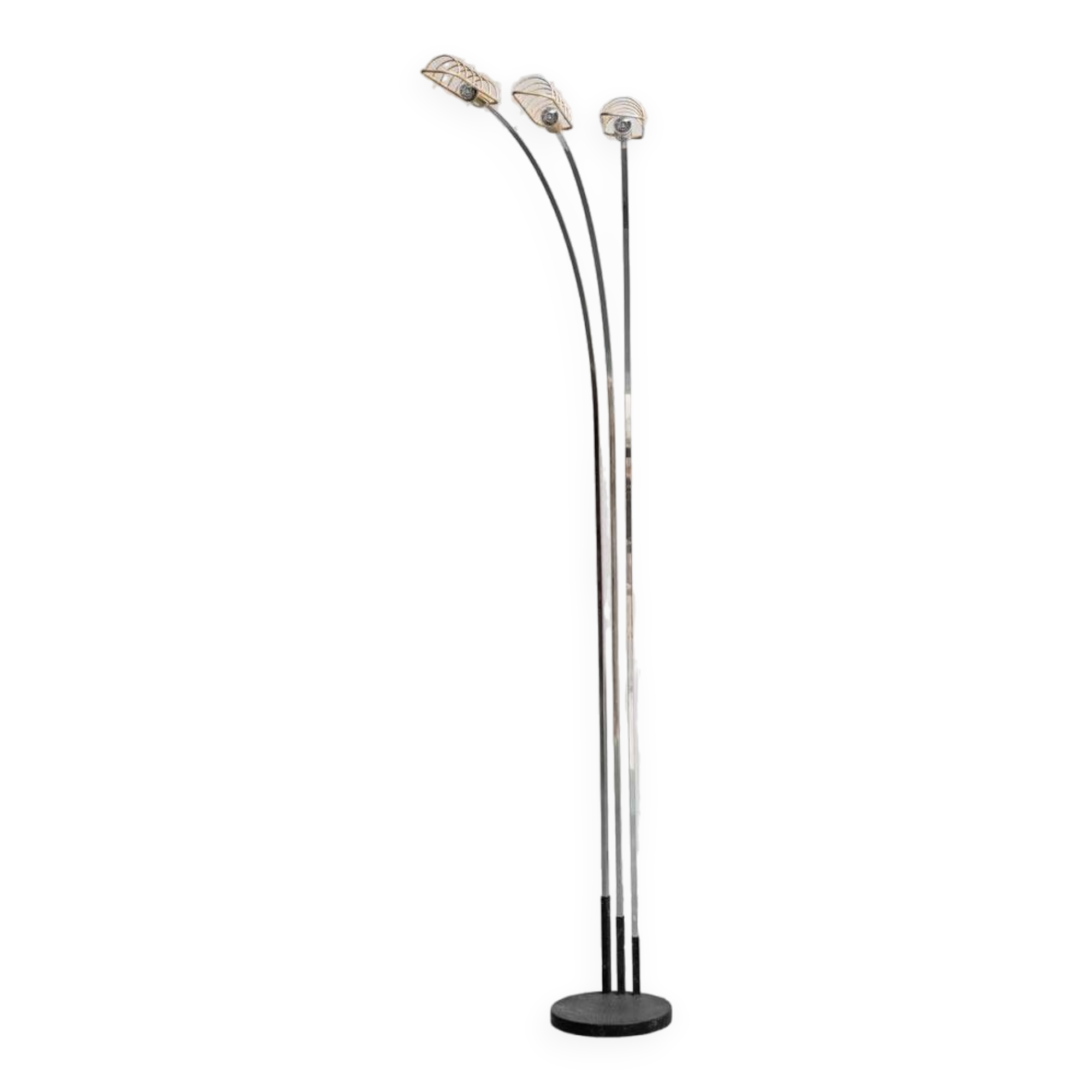 70s vintage modern antique 3-light floor lamp