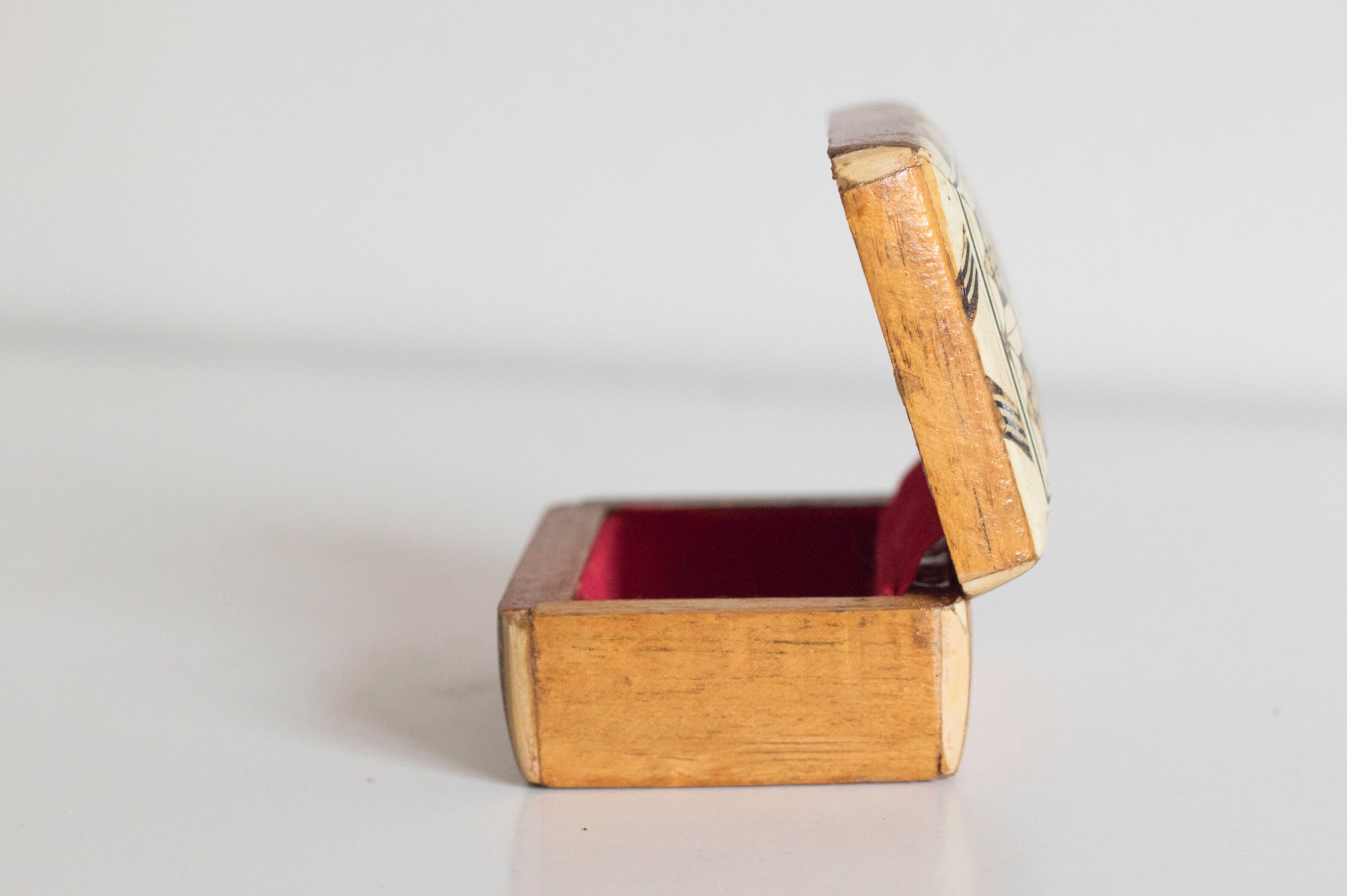 Old wooden box and mother-of-pearl