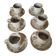 Series of stoneware cups and saucers