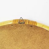 Wall-mounted, round bamboo mirror, Germany, 1970s.