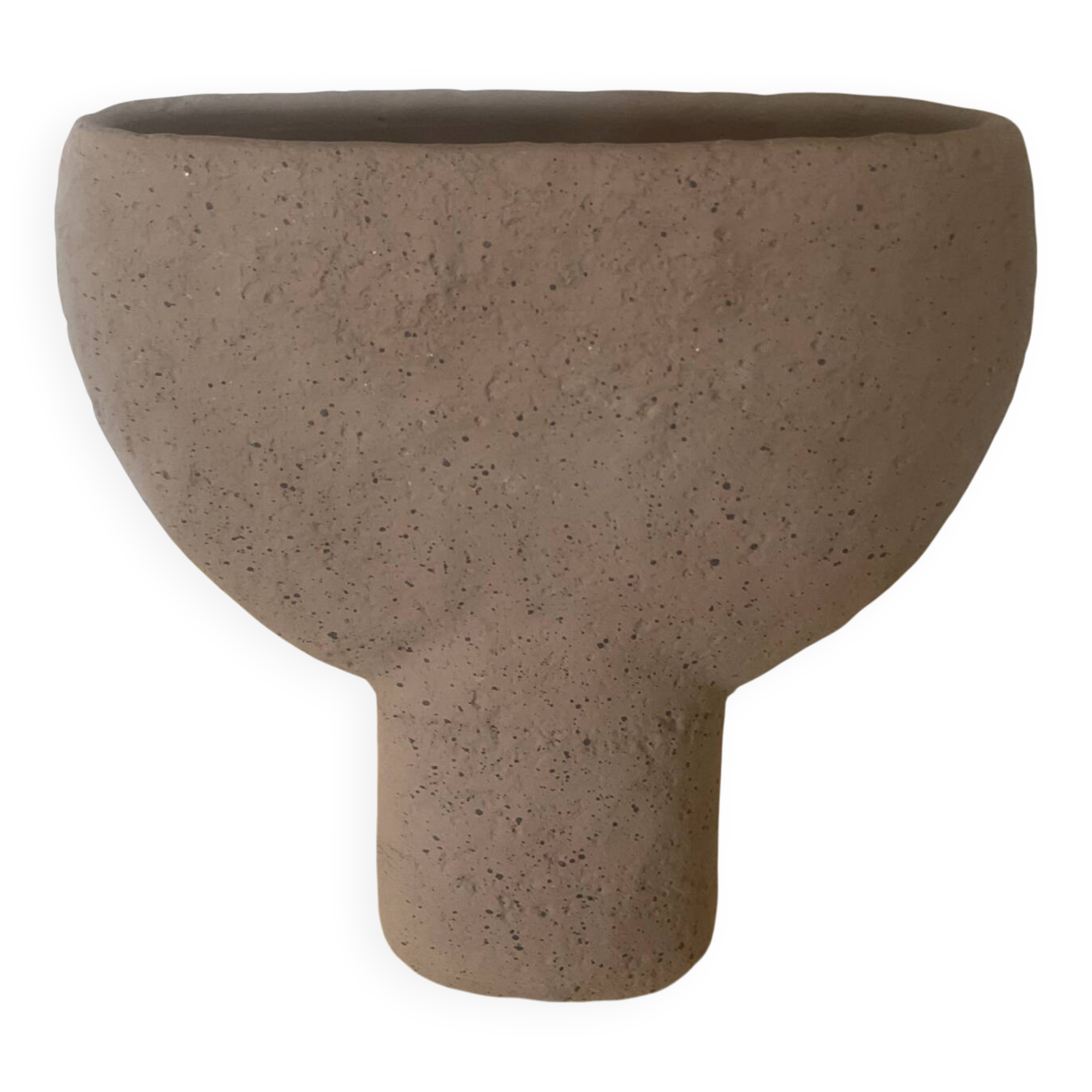 Vintage vase made of raw clay
