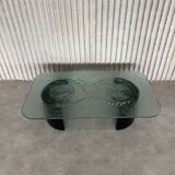 Glass & steel coffee table by Heinz Lilienthal