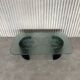 Table basse en verre et acier par Heinz Lilienthal