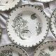 7 earthenware soup plates with butterfly and flower design "Nancy" LG Clairefontaine