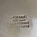 Hollow dish flower decoration alsatian pottery Sigried