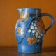 pichet céramique vintage, cruche céramique bleu, carafe