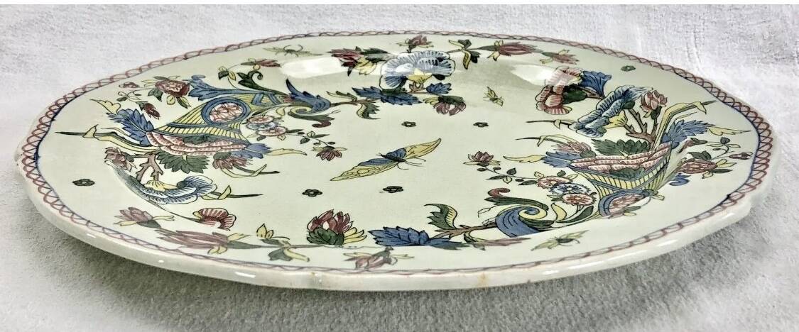 Round semi-hollow dish 31 cm Gien cornucopia XIX