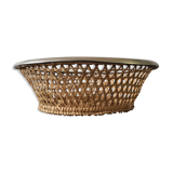 Braided wicker bread basket