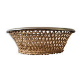 Braided wicker bread basket