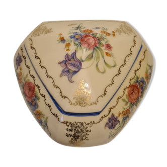 Limoges porcelain candy signed Mazay floral decorations