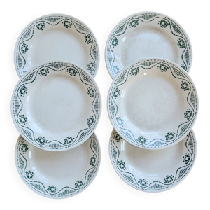 6 assiettes plates terre