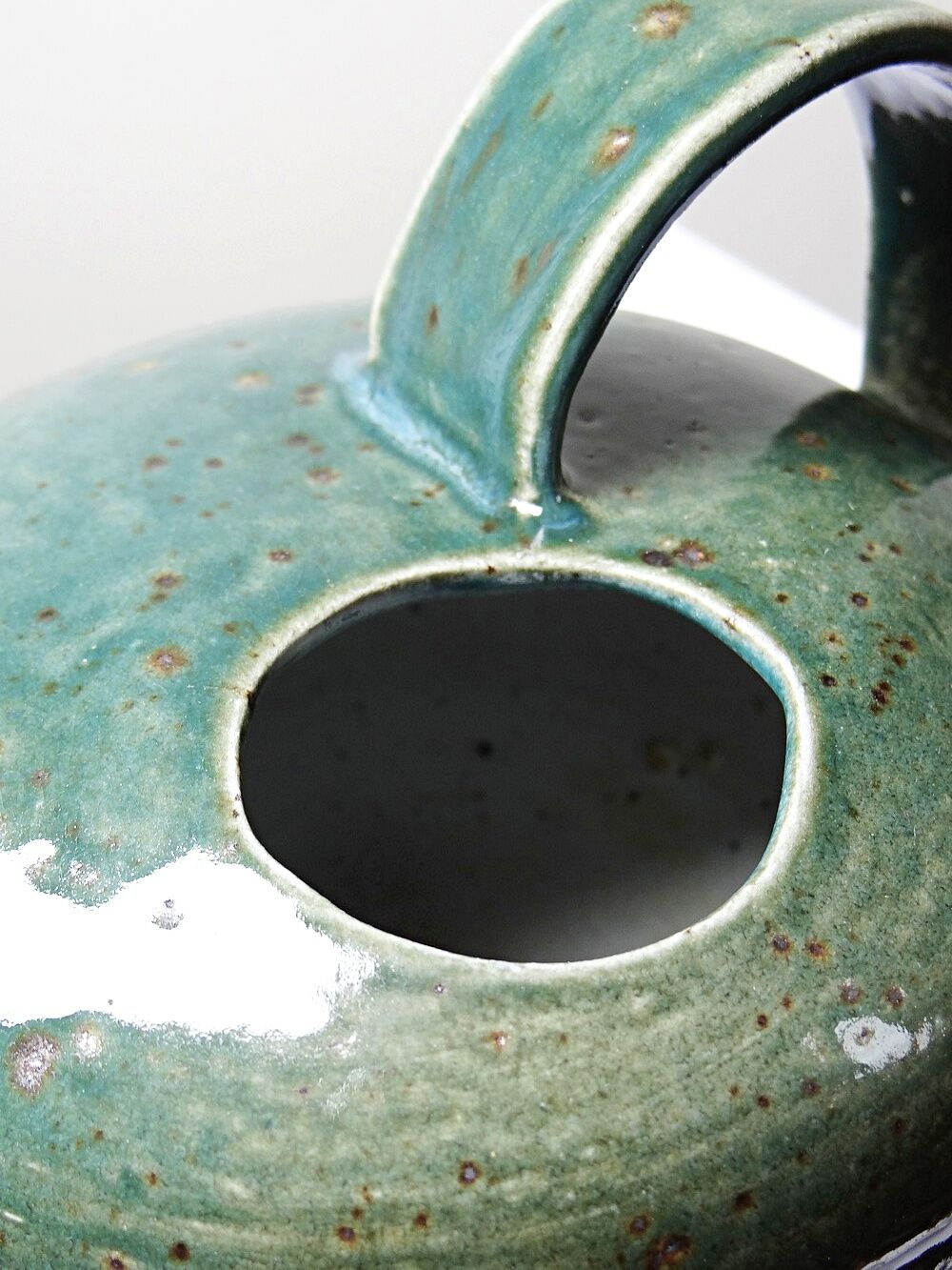Glazed stoneware jug/pourer/watering can, vintage La Borne craftsmanship.