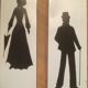 Enamelled plates men and women in clothes 1900